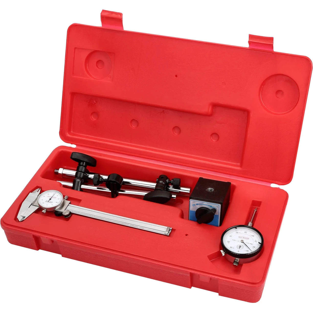 Grizzly Industrial Magnetic Base, Dial Indicator, Caliper Combo Pk. (H3022)