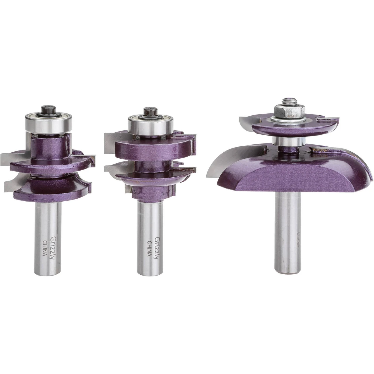 Grizzly Industrial Quarter Bead Panel Bit 3 Pc. Set w/ Undercutter 1/2" Shank (H5564)