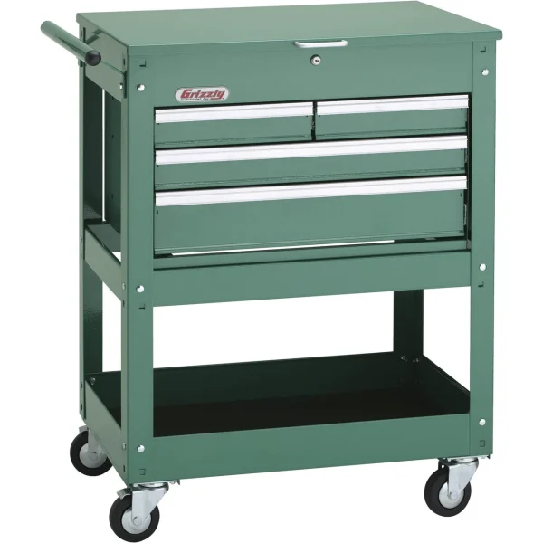 Grizzly Industrial Rolling Tool Cart with 4-Drawer Tool Chest (H7728)
