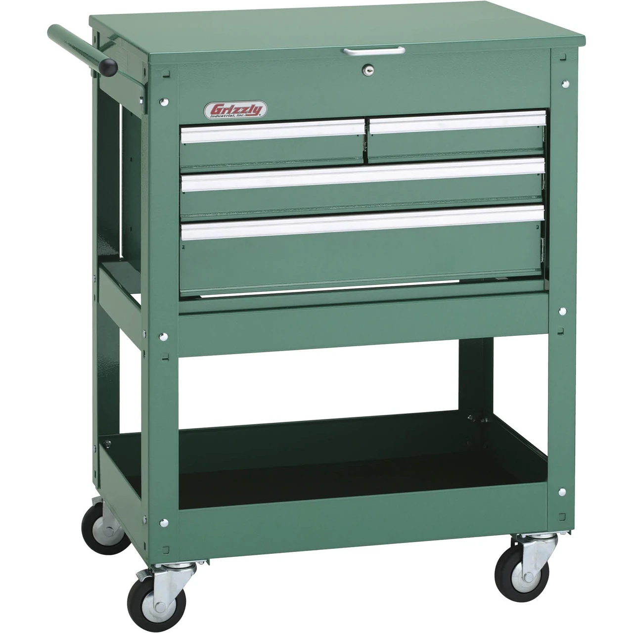 Grizzly Industrial Rolling Tool Cart with 4-Drawer Tool Chest (H7728)