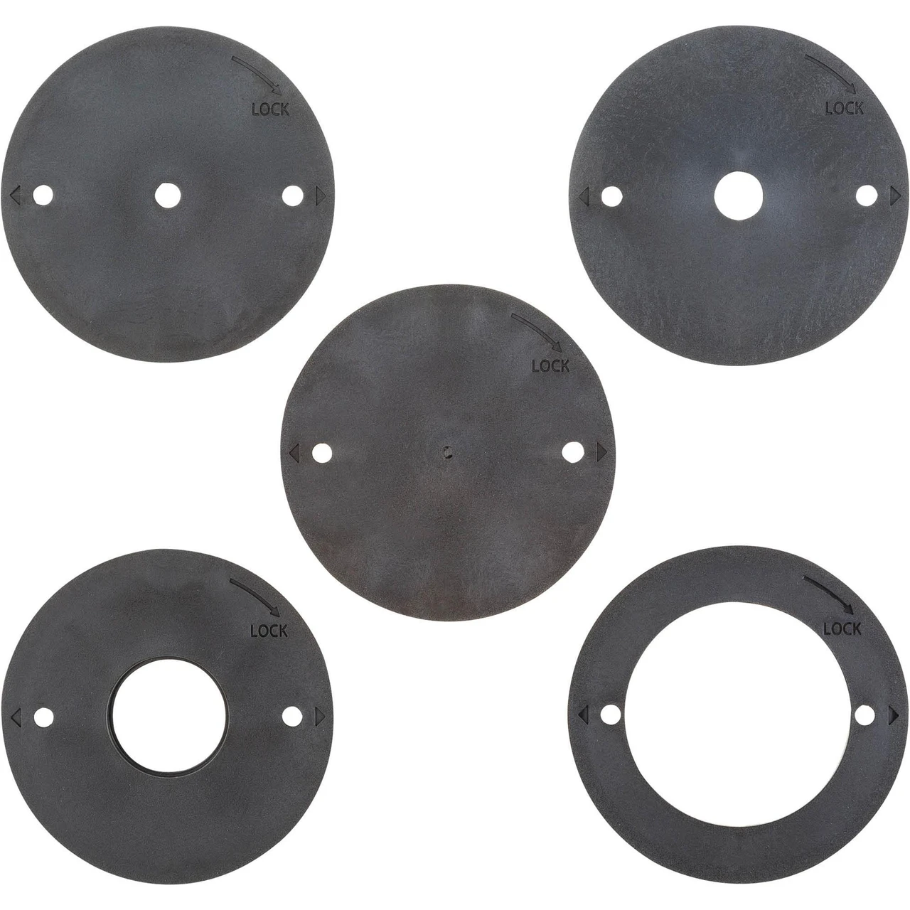 Grizzly Industrial Router Table Insert Ring Set - 5 Pcs. (T31640) — product image 2