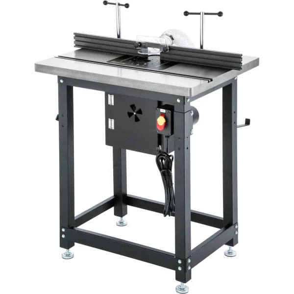 Grizzly T28780 router table assembly with fence, clear guard and four-legged stand