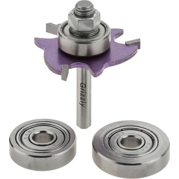 Grizzly Industrial Slot Cutter w/ 3 Bearings, 1/4" Shank (C1798Z)
