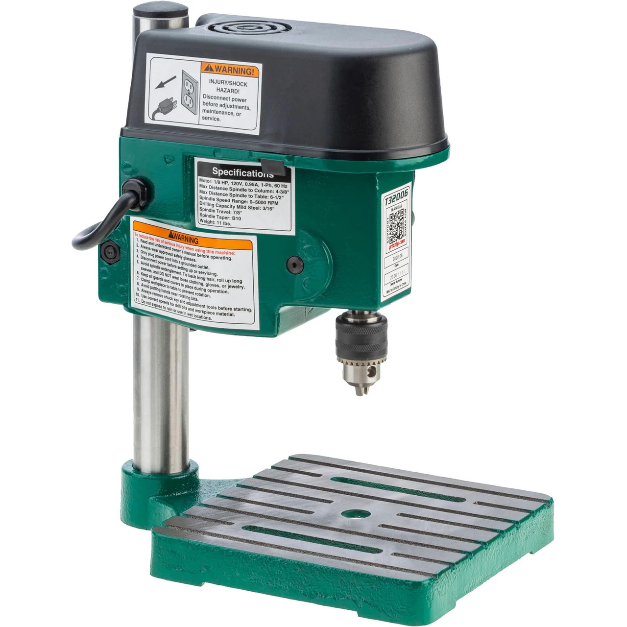 Grizzly Industrial Variable-Speed Mini Benchtop Drill Press (T32006) — product image 2