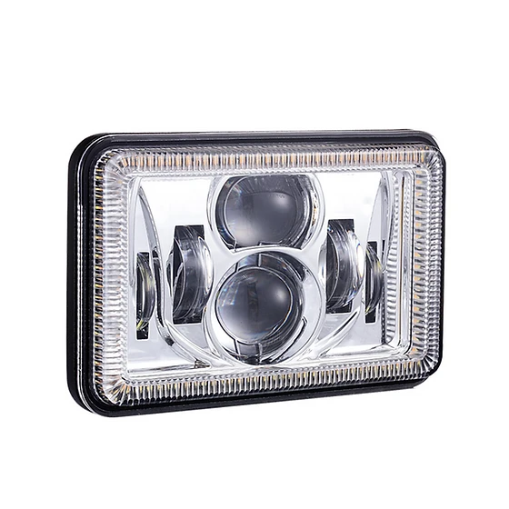 Haizer USA 4”x6” Chrm Proj LED Headlight w/DRL&Turn Signal (HZR-4686D)