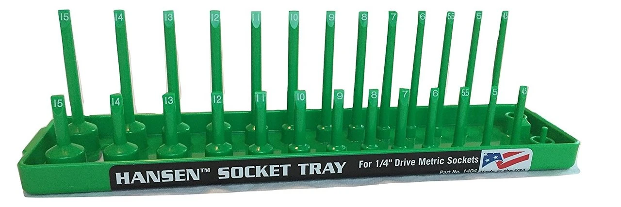 Hansen Global 1/4" Green Metric Socket Holder (1404)