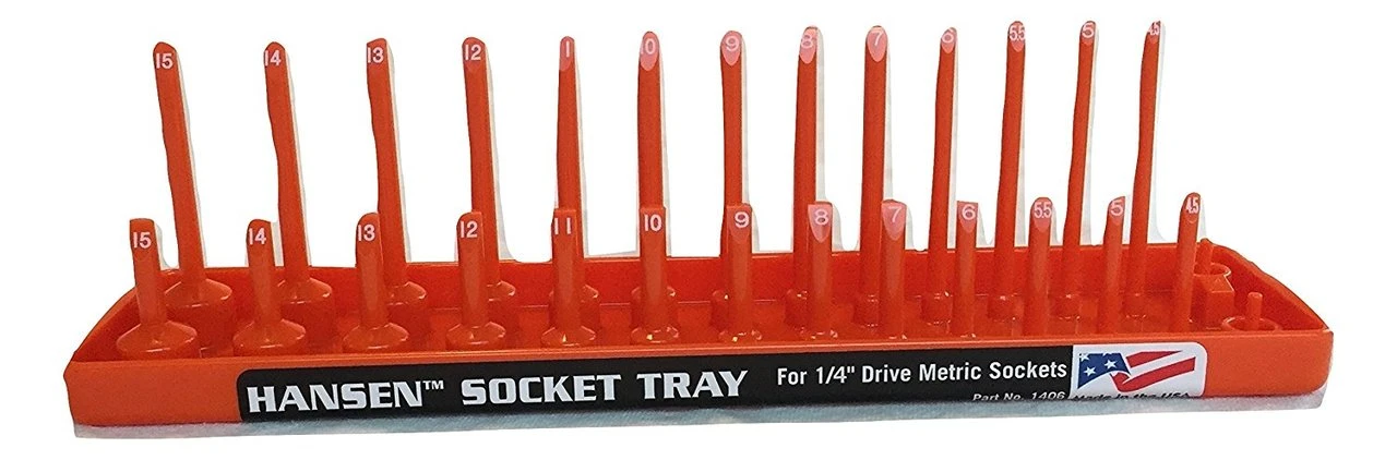 Hansen Global 1/4" Metric Orange Socket Holder (1406)