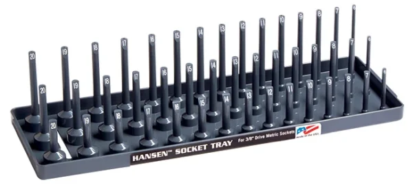 Hansen Global 3/8" Metric - 3-Row Socket Tray (38023)