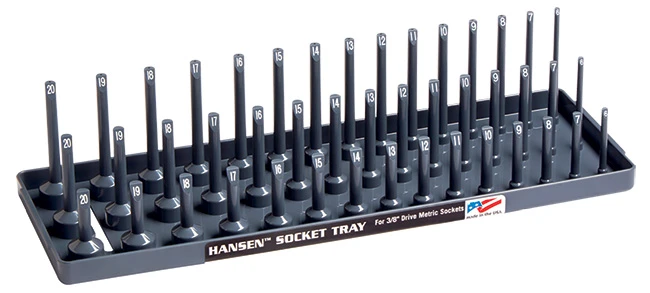 Hansen Global 3/8" Metric - 3-Row Socket Tray (38023)