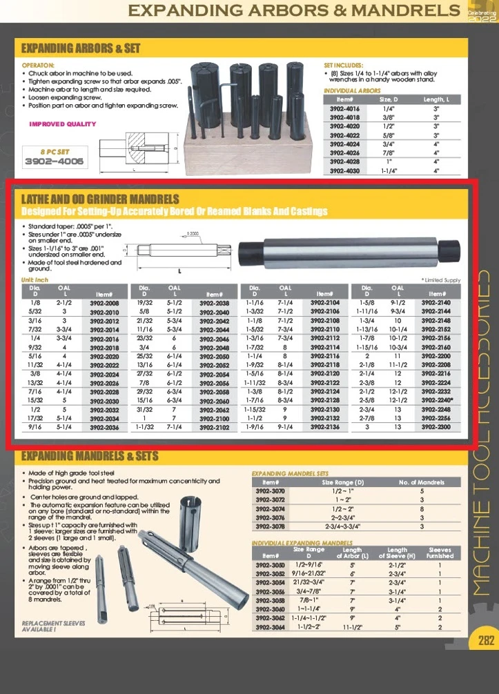 HHIP 1-1/8 x 7-1/2" Lathe Mandrel (3902-2108) — product image 2