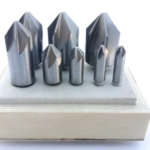 HHIP 1/4-1" 8 PIECE 82 DEGREE 6 FLUTE HIGH SPEED STEEL COUNTERSINK SET (2001-3001)