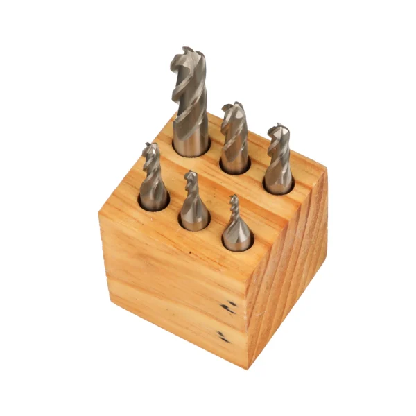 HHIP 1/8-1/2" 6 PIECE 4-FLUTE M2 BALL NOSE END MILL SET (8001-0007)