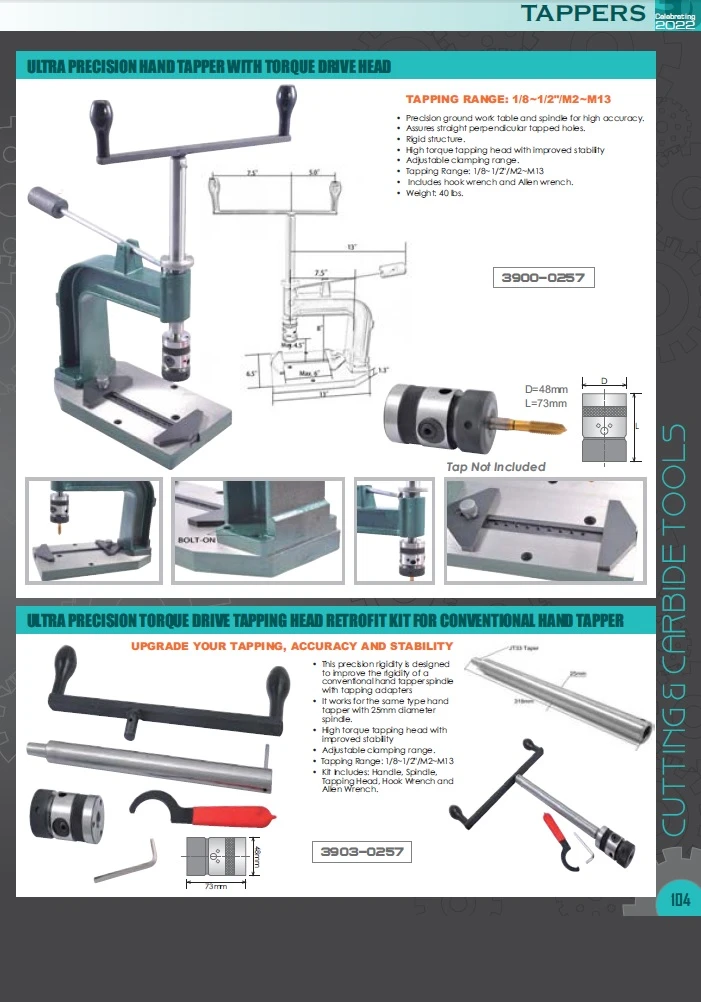 HHIP 1/8-5/8" JT3 TC TYPE MULTI FUNCTION TAPPING HEAD (3900-1259) — product image 5