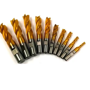 HHIP 10 PIECE 4 FLUTE TiN COATED END MILL SET (5800-0010)