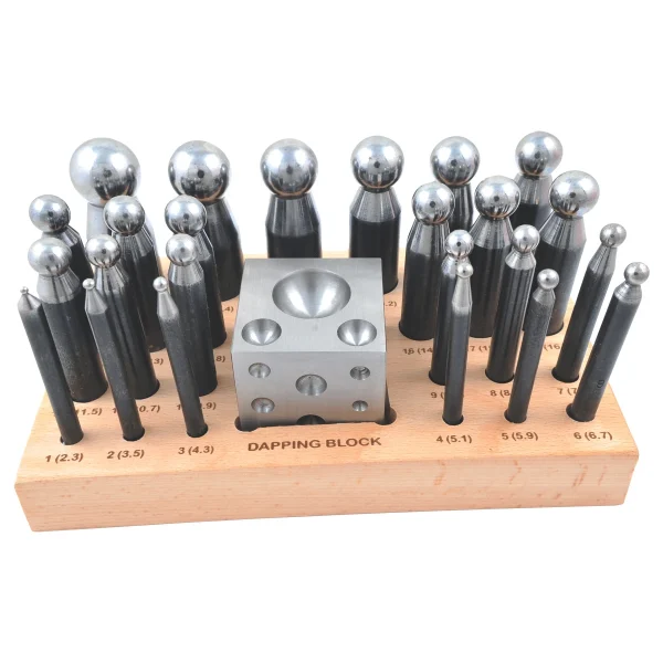 HHIP 24 PIECE DAPPING, DOMING, FORMING BLOCK & PUNCH SET (8606-3406)