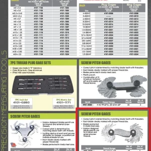 HHIP 28 PIECE 0.25-2.5MM 60 DEGREE SCREW PITCH GAGE (4901-0028)
