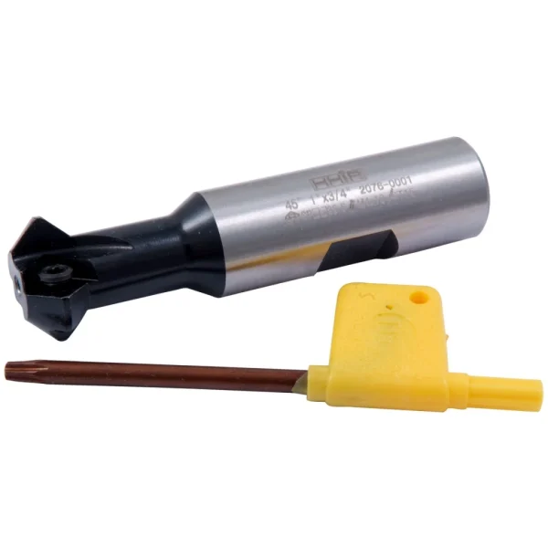 HHIP 45 DEGREE 1" X 3/4 SHANK 2-INSERT INDEXABLE CHAMERING END MILL (2076-0001)