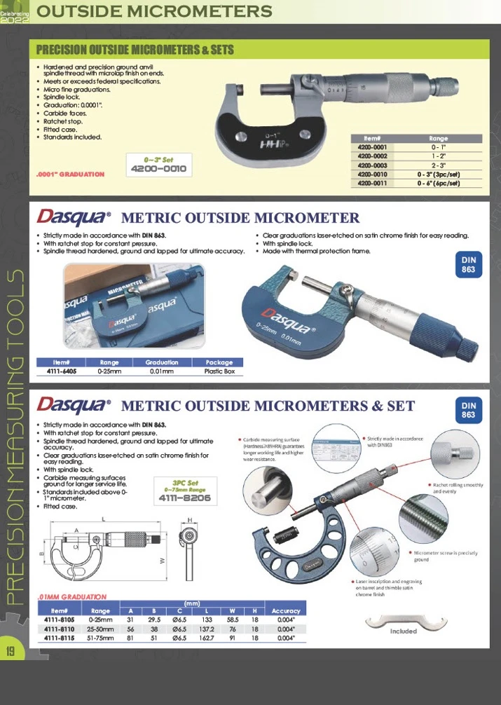 HHIP 5-6" C-TYPE OUTSIDE MICROMETER .0001" (4200-0156)