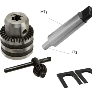 HHIP 5/8" JT3 DRILL CHUCK WITH KEY,MT3 ARBOR & JT3 CHUCK WEDGES (9999-0024)