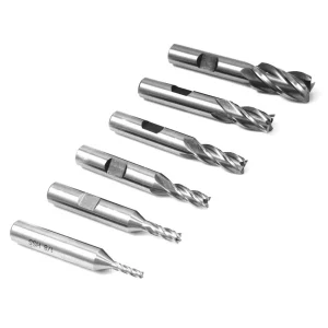 HHIP 6 PIECE 4 FLUTE HIGH SPEED STEEL END MILL SET WITH 3/8" SHANK (8000-0002)