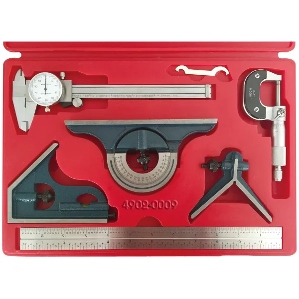 HHIP 6 PIECE TOOL KIT CALIPER, MICROMETER, COMBINATION SQUARE (4902-0009)