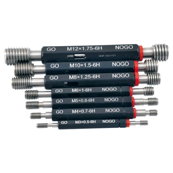 HHIP 7 PIECE H6 METRIC GO-NOGO THREAD PLUG GAGE SET WITH HANDLE (4101-1171)