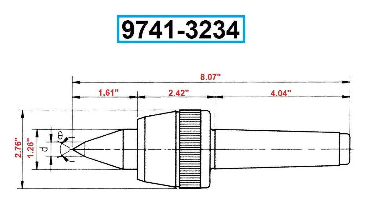 HHIP HARLINGEN MT4 PRECISION HIGH SPEED CNC A-TYPE LIVE CENTER (9741-3234) — product image 4