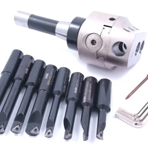 HHIP INDEXABLE TOOL SET WITH 3" BORING HEAD, R8 SHANK & 8 BORING BARS (1001-0205)