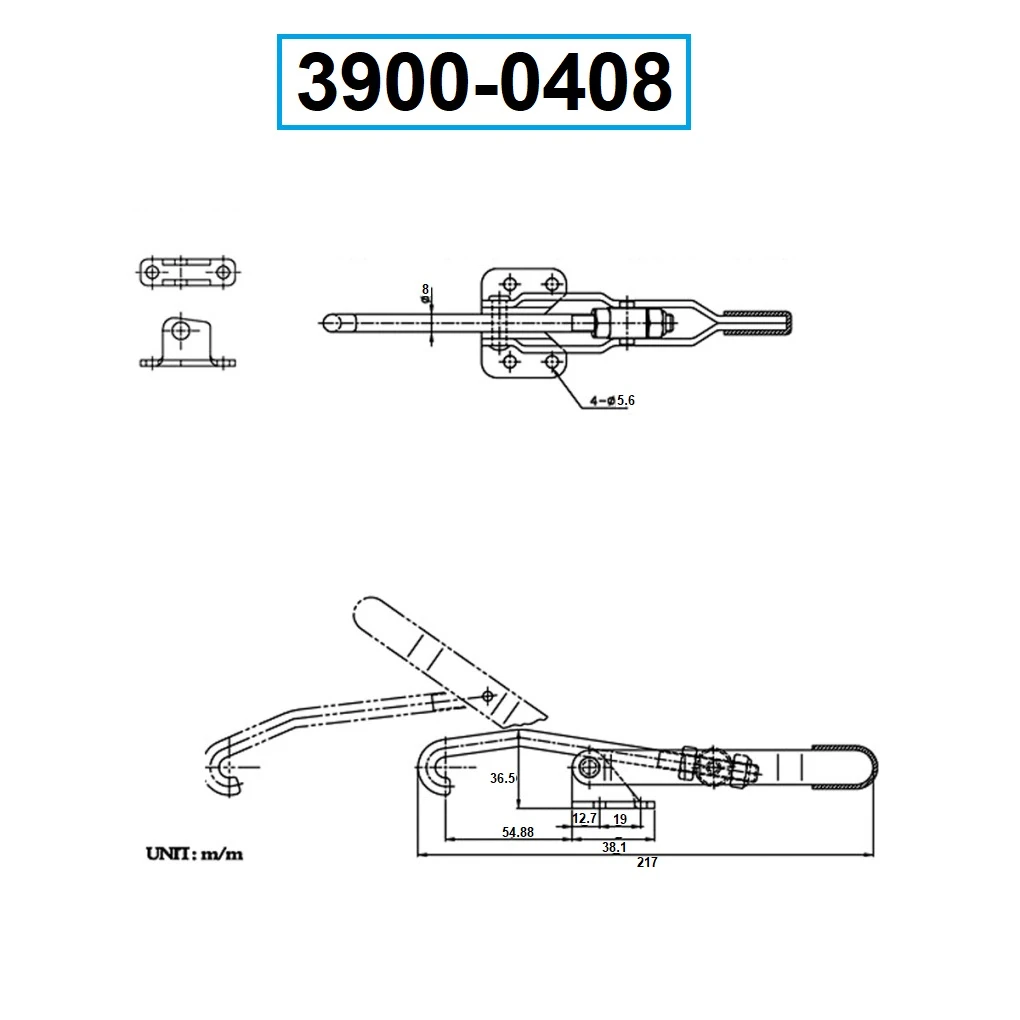 HHIP LATCH TYPE TOGGLE CLAMP WITH 380 LBS HOLDING CAPACITY (3900-0408) — product image 2