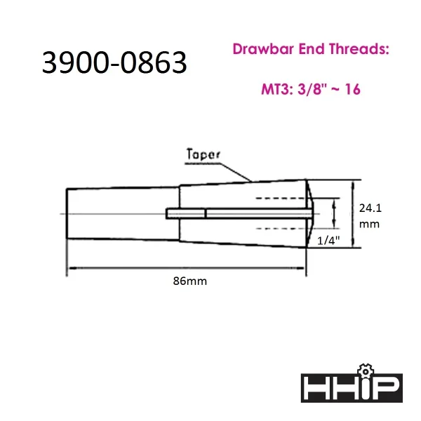 HHIP MT3 1/4" ROUND COLLET (3900-0863)