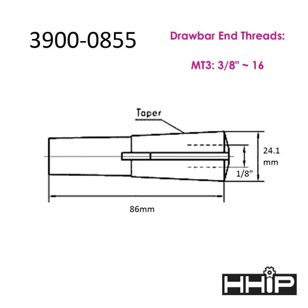 HHIP MT3 1/8" ROUND COLLET (3900-0855)