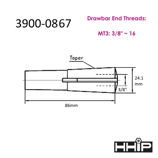 HHIP MT3 3/8" ROUND COLLET (3900-0867)