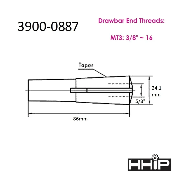 HHIP MT3 5/8" ROUND COLLET (3900-0887)