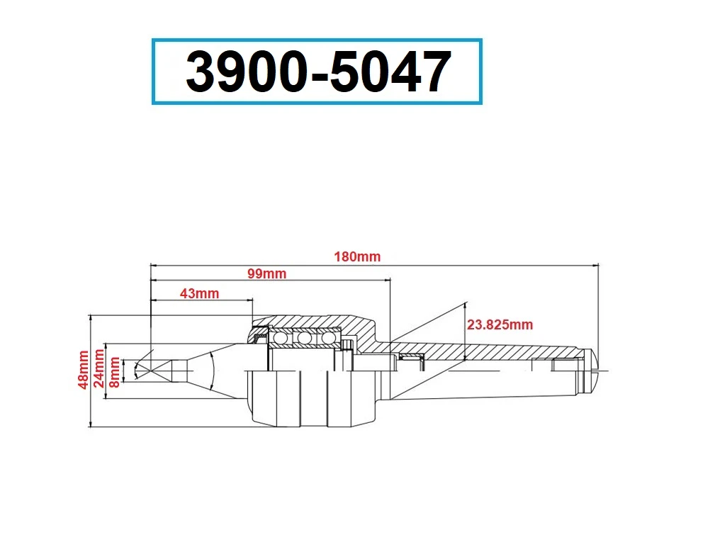 HHIP MT3 HIGH SPEED LIVE CENTER B-TYPE (3900-5047) — product image 2