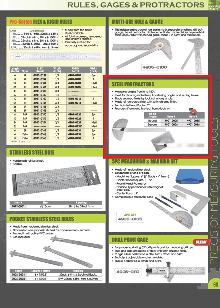 HHIP ROUND HEAD LOCKING TYPE PROTRACTOR (4901-0005) — product image 2