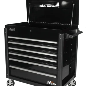 Homak 43" Big Dawg 6-Drawer Rolling Service Cart Black (BK06043060)