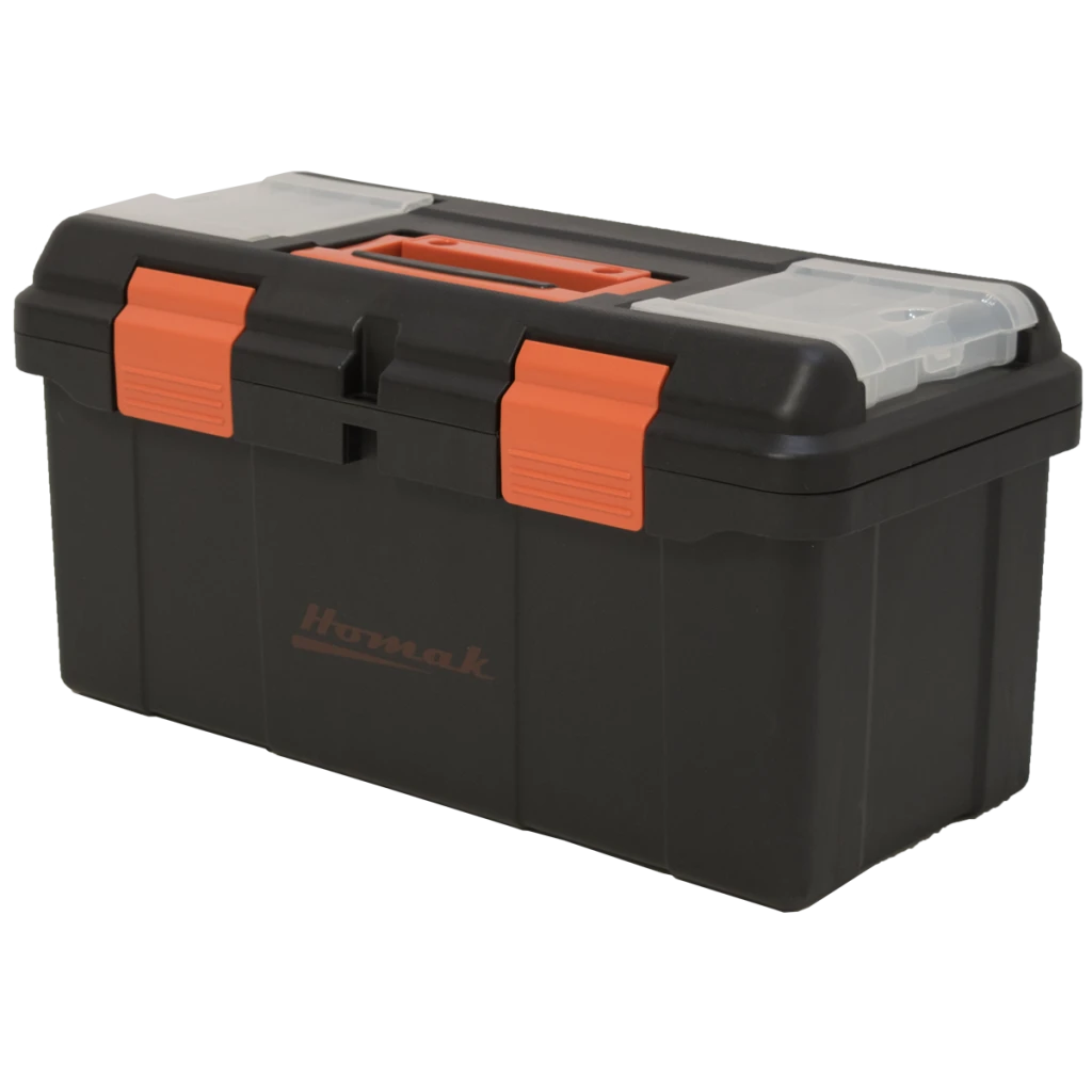Homak 20" Black Plastic Toolbox with Beveled Lid (BK00119005)