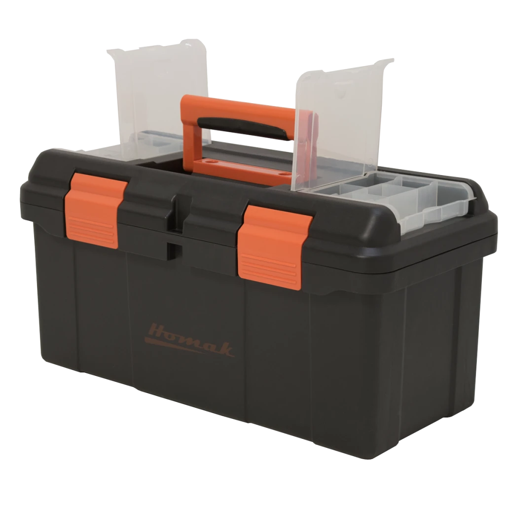 Homak 20" Black Plastic Toolbox with Beveled Lid (BK00119005) — product image 2