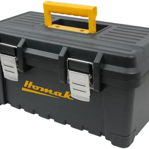 Homak 22-Inch Black Plastic Toolbox with Metal Latches (BK00222001)