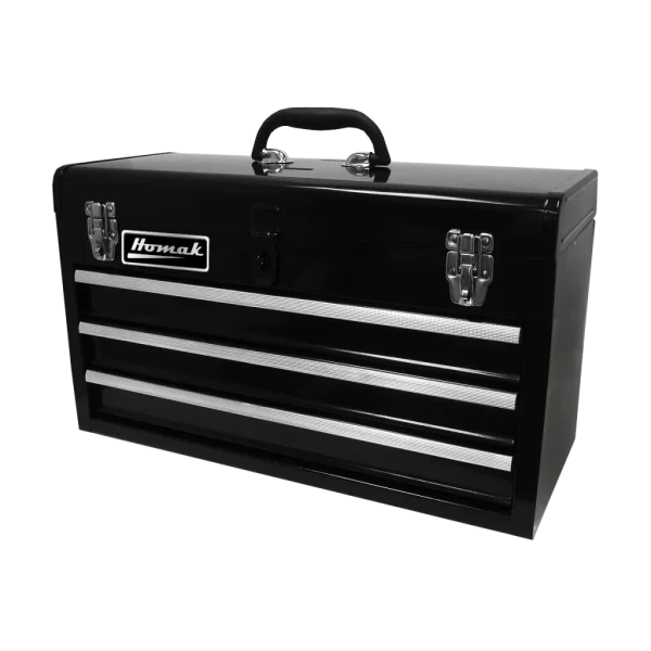 Homak 20-Inch Three Drawer Ball-Bearing Toolbox, Black (BK01032101)