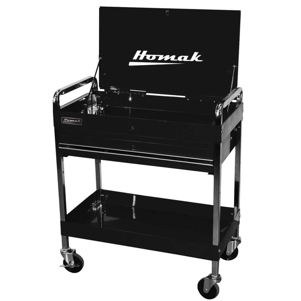 Homak 32-Inch Professional 1 Drawer Service Cart, Black (BK05500190)