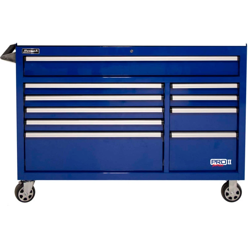 Homak 54 in. Pro II Series 10 Drawer Roller Tool Cabinet, Blue (BL04054210)