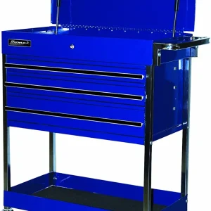 Homak 34" Pro Series Three Drawer Flip Top Service Cart - Blue (BL05500200)