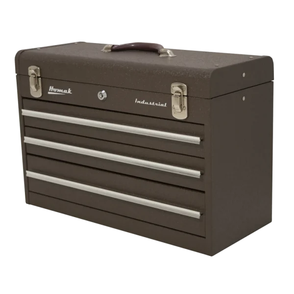 Homak 20-Inch 3-Drawer Friction Toolbox, Brown Wrinkle Powder Coat (BW00203200)