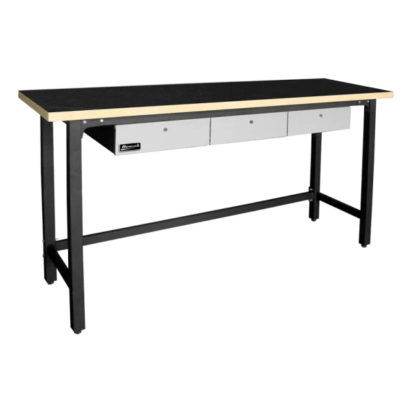 Homak 79 in. Steel Workbench with 3 Drawers & Wood Top (GS00579030)