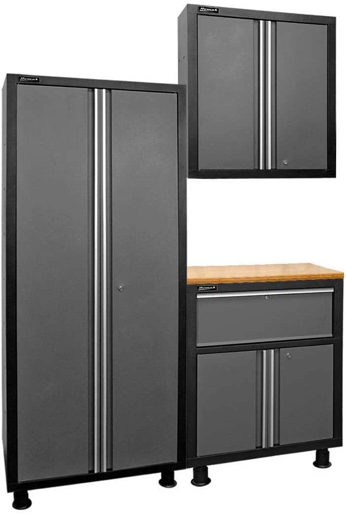 Homak Garage Series 3-Piece Mobile Cabinet Set (GS07003002)