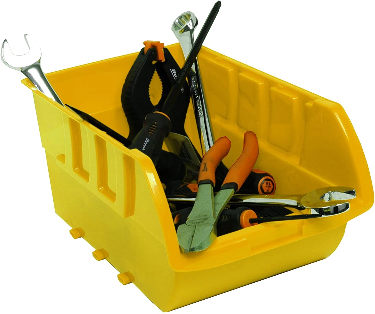 Homak Large Yellow Plastic Tool Storage Bin (HA01001595) — product image 2