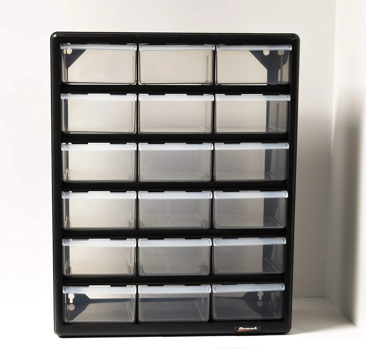 Homak 18 Drawer Parts Organizer, Black (HA01018001)