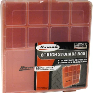Homak 8-Inch x 8-Inch Plastic Storage Tool Box, Tall (HA01088175)