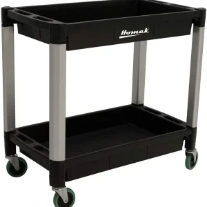 Homak Plastic Service Cart with 2-Level Shelves (PP06032021)